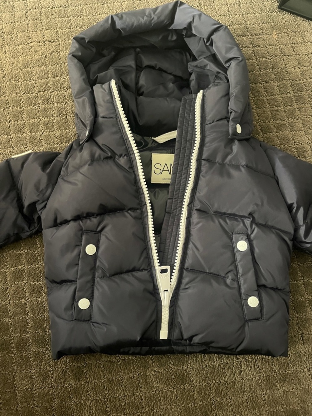 SAM. Kids Navy Hooded Puffer Jacket